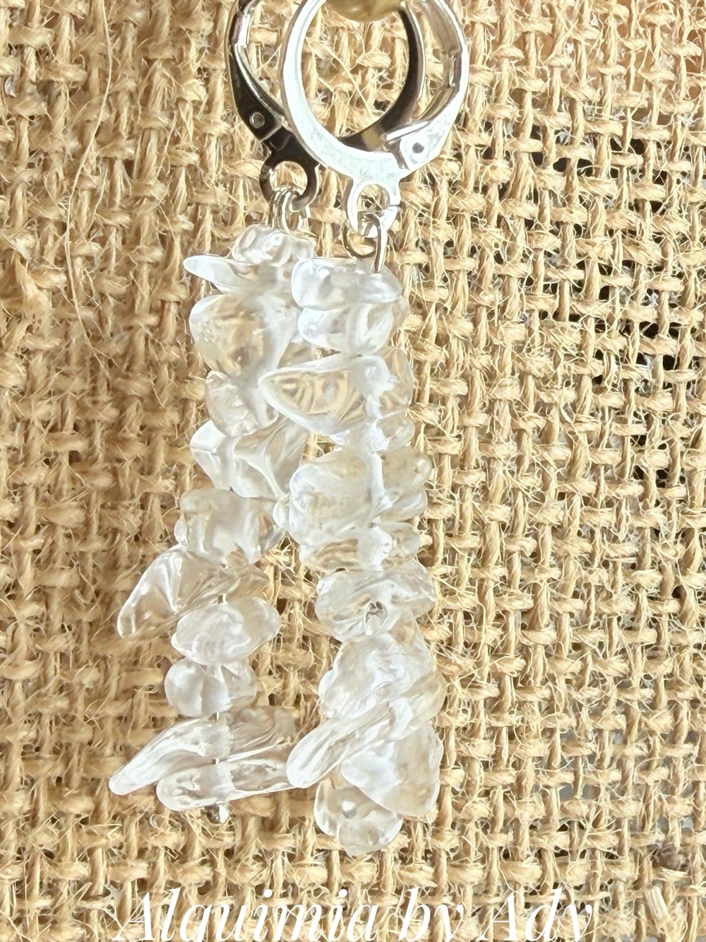 Clear Crystal Quartz Chip Drop Earrings